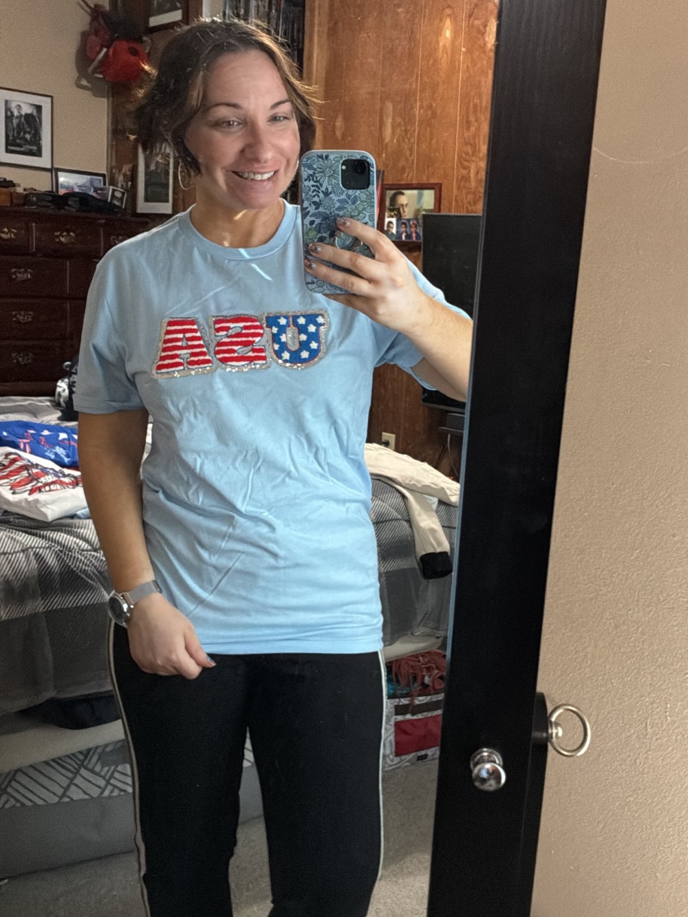 NWOT handmade patriotic USA patch work tee